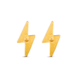 Lightning Bolt Stud Earrings - Gold 24k