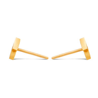 Lightning Bolt Stud Earrings - Gold 24k