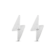 Lightning Bolt Stud Earrings - Silver