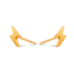 Lightning Bolt Stud Earrings - Gold 24k