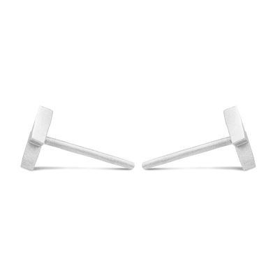 Lightning Bolt Stud Earrings - Silver