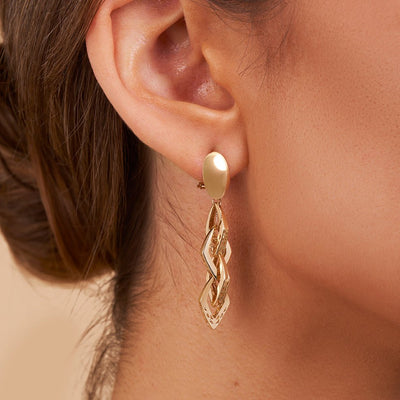 Linked Diamond Drop Earrings