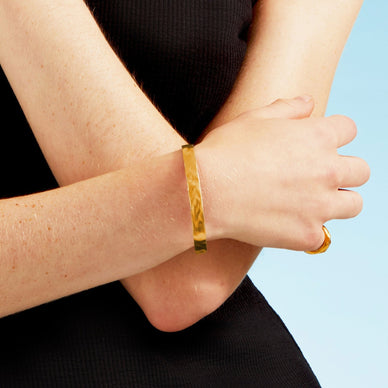 Liquid Metal Cuff - Gold 9k