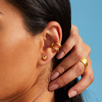 Liquid Metal Ear Cuff - Gold 18k