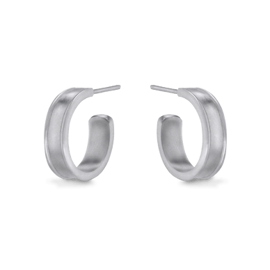 Liquid Metal Hoop Earrings - Silver