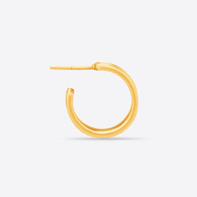 Liquid Metal Hoop Earrings - Gold 24k