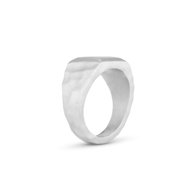 Liquid Metal Signet Ring - Platinum