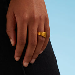 Liquid Metal Signet Ring - Gold 24k