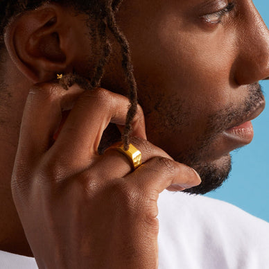 Liquid Metal Signet Ring - Gold 24k