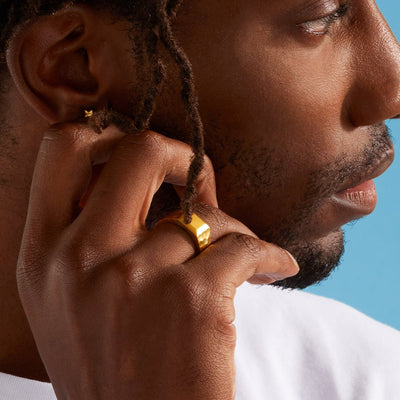 Liquid Metal Signet Ring - Gold 24k