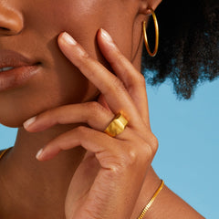 Liquid Metal Signet Ring - Gold 24k