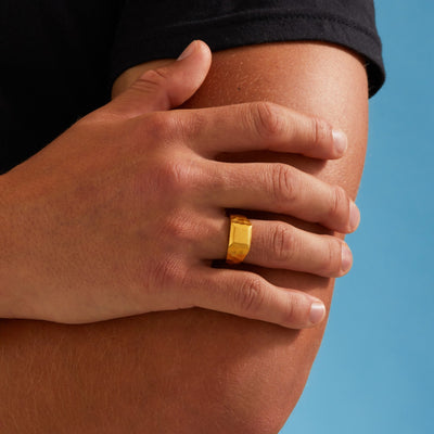 Liquid Metal Signet Ring - Gold 24k