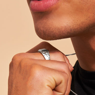 Liquid Metal Signet Ring - Platinum