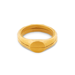 Liquid Metal Signet Ring Set - Gold 18k