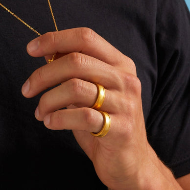 Liquid Metal Tube Ring - Gold 18k