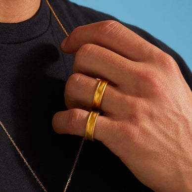 Liquid Metal Tube Ring - Gold 18k