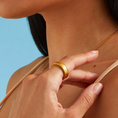 Liquid Metal Tube Ring - Gold 18k