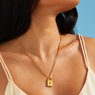 Lock Pendant - Gold 24k