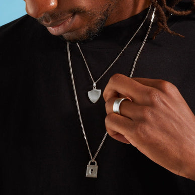 Lock Pendant - Platinum