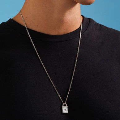 Lock Pendant - Platinum