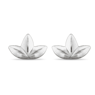 Lotus Stud Earrings - Platinum