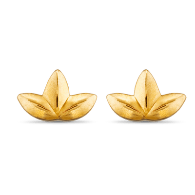 Lotus Stud Earrings - Gold 24k