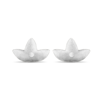 Lotus Stud Earrings - Platinum