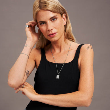 Lotus Stud Earrings - Platinum