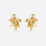 Majorca pearl leaf earrings