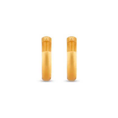 Medium Dome Hoop Earrings - Gold 18k