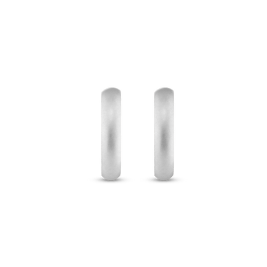 Medium Dome Hoop Earrings - Platinum