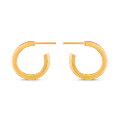 Medium Dome Hoop Earrings - Gold 18k