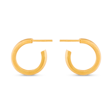 Medium Dome Hoop Earrings - Gold 18k