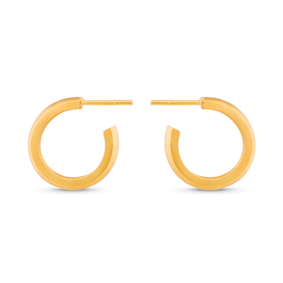 Medium Dome Hoop Earrings - Gold 18k