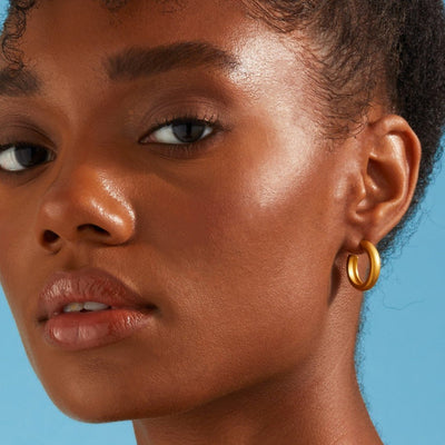 Medium Dome Hoop Earrings - Gold 18k