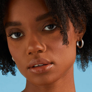 Medium Dome Hoop Earrings - Platinum