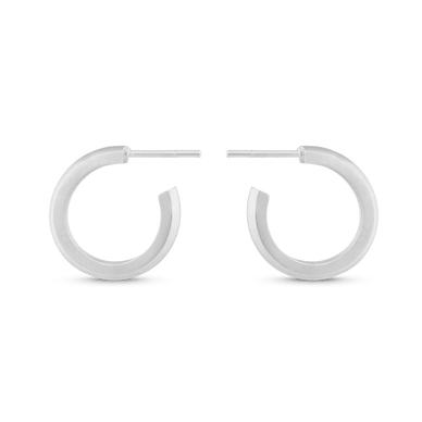 Medium Dome Hoop Earrings - Platinum