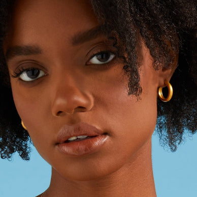 Medium Dome Hoop Earrings - Gold 18k