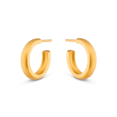 Medium Dome Hoop Earrings - Gold 18k