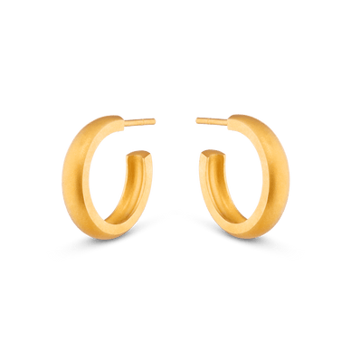 Medium Dome Hoop Earrings - Gold 18k