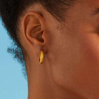 Medium Dome Hoop Earrings - Gold 18k