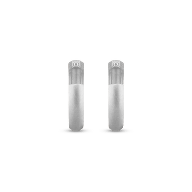 Medium Dome Hoop Earrings - Platinum