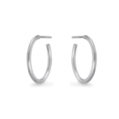 Medium Hoop Earrings - Platinum