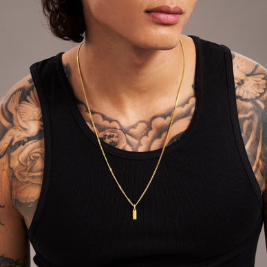 Mini Bullion Bar Pendant - Gold 14k