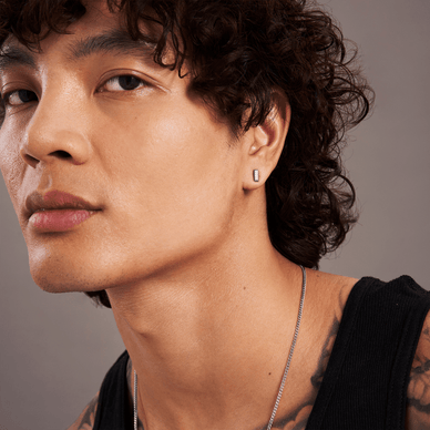 Mini Bullion Bar Stud Earrings - Platinum