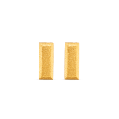 Mini Bullion Bar Stud Earrings - Gold 18k