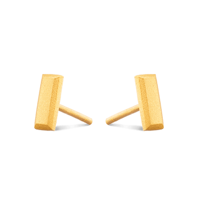 Mini Bullion Bar Stud Earrings - Gold 18k