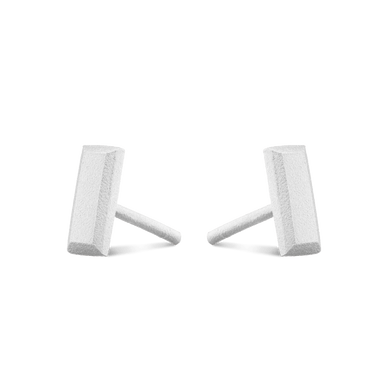 Mini Bullion Bar Stud Earrings - Platinum