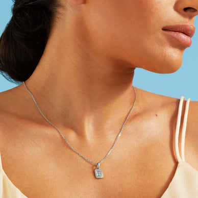 Mini Initial Pendant - Platinum