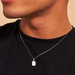 Mini Initial Pendant - Platinum